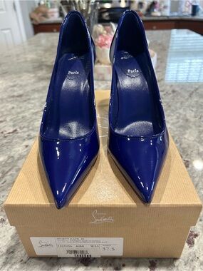 Christian Louboutin Sporty Kate 85 Patent Galactic (Cobalt Blue) Heels